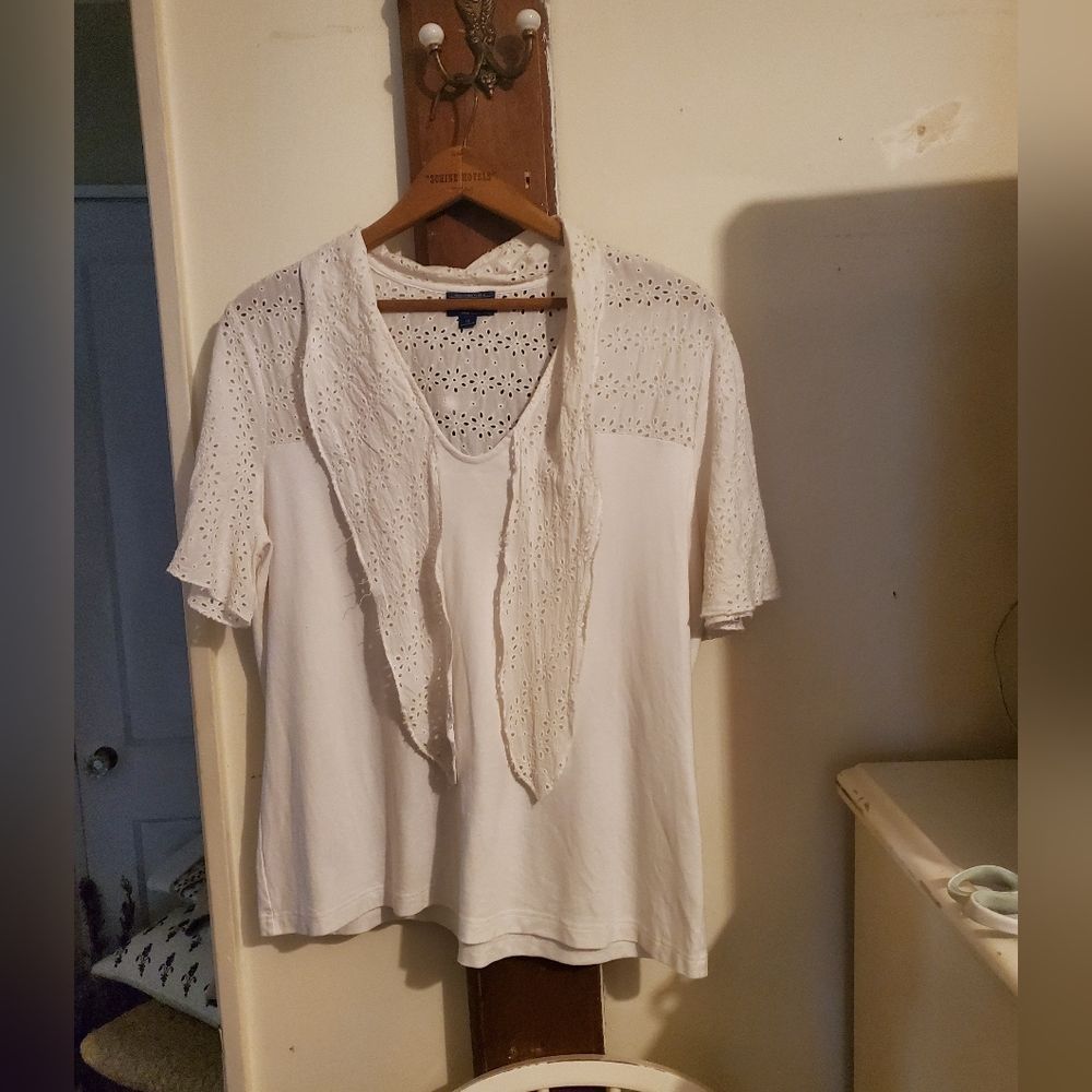 Pendleton 1x eyelet short sleeve shirt  white